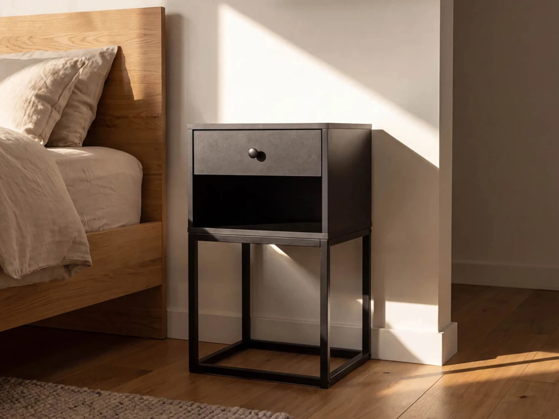 szafka nocna czarna loft