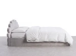 OUTLET - Łóżko dziecięce tapicerowane 120x200 z pojemnikiem i stelażem szare Bluvel 03 Kids Line 3 Muszelka 
