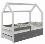 Łóżko Domek dziecięce 160x80 dla dzieci białe D3