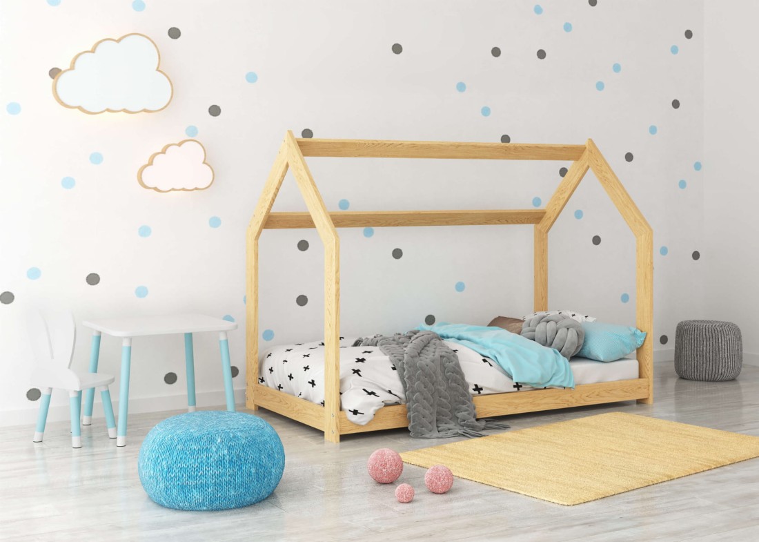 Outlet - Łóżko Domek dziecięce 160x80 dla dzieci sosna D2