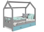 OUTLET - Łóżko Domek dziecięce 160x80 dla dzieci szary D3D