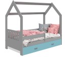 OUTLET - Łóżko Domek dziecięce 160x80 dla dzieci szary D3E