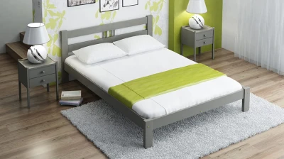 OUTLET - Łóżko sosnowe Nikola 160x200 szare
