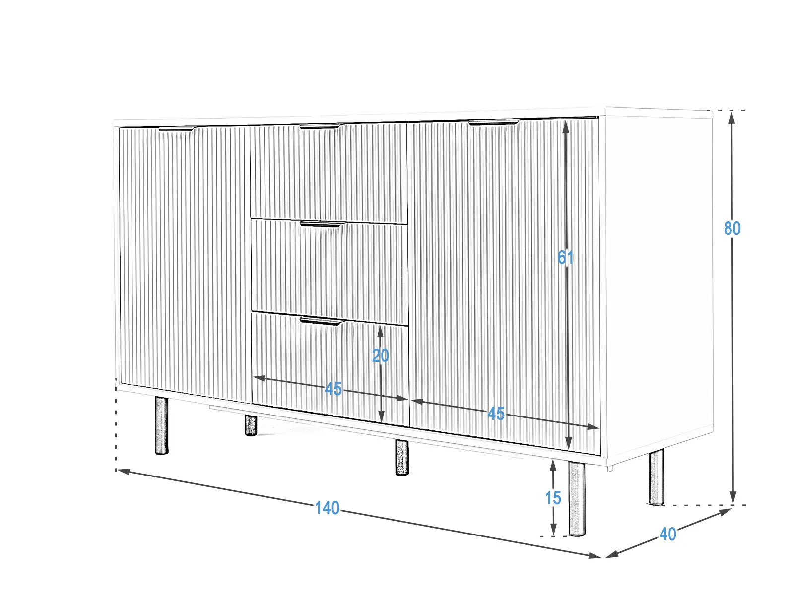 Komoda Riff 3S2D Meble Magnat